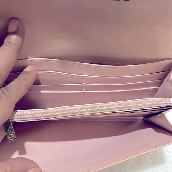 Cartier Light pink Long Wallet with Free Unbranded Chain with Felt & Earrings - Picture 11 of 16